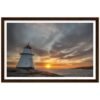 Norway wooden Lighthouse Sunset Framed Poster