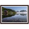 Nordic Fishing House In Fjord Framed Poster