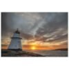 Norway wooden Lighthouse Sunset Aluminum Print