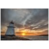 Norway Wooden Lighthouse Sunset Poster