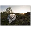 Abandoned Boat Sunset Aluminum Print