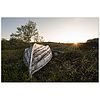 Abandoned Boat Sunset Poster