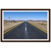 Driving On Lonely Road Framed Poster