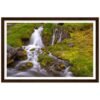 Small Waterfall In Green Framed Poster